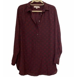 LOFT Womens Red & Blue Tunic